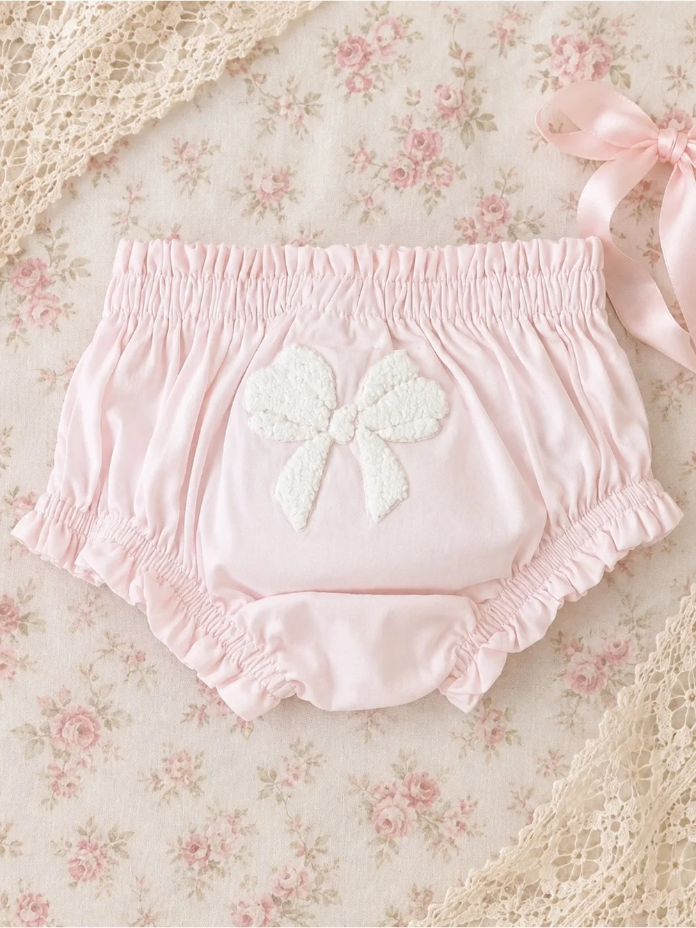 Mud Pie Pink and White Baby Bloomer Bundle